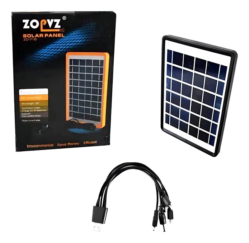 CARGADOR SOLAR PORTATIL 5V 8W MULTIPROPOSITO - 4