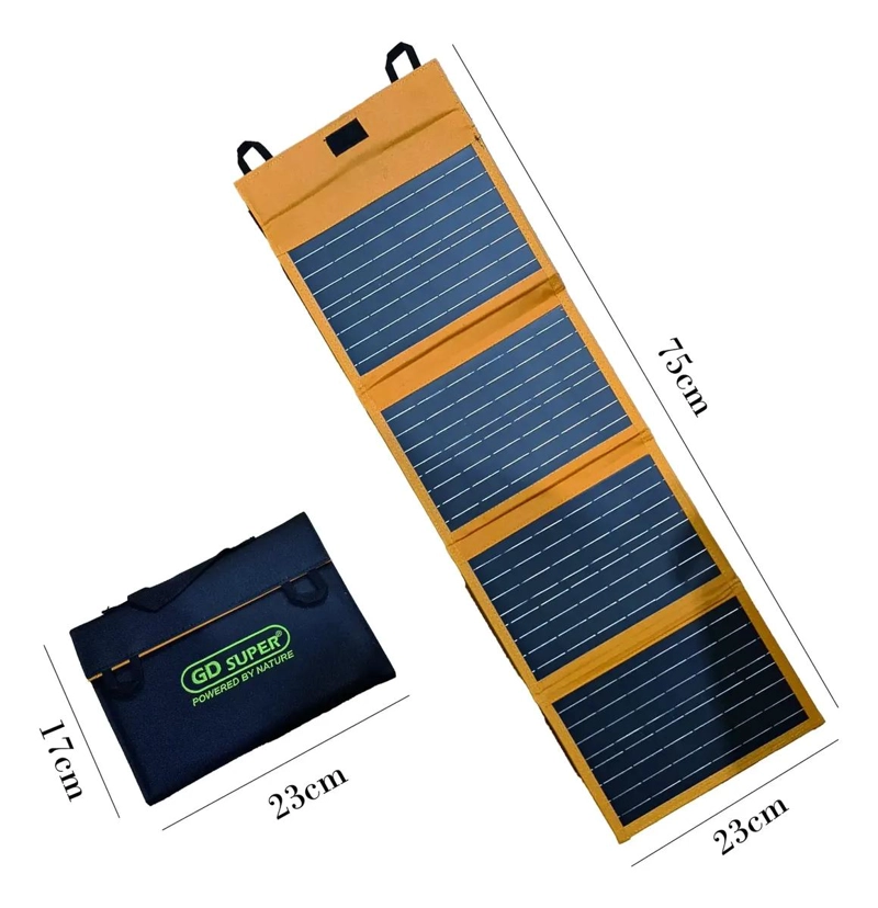 PANEL SOLAR PORTATIL 20W CON 2 PUERTOS USB 6V - 3