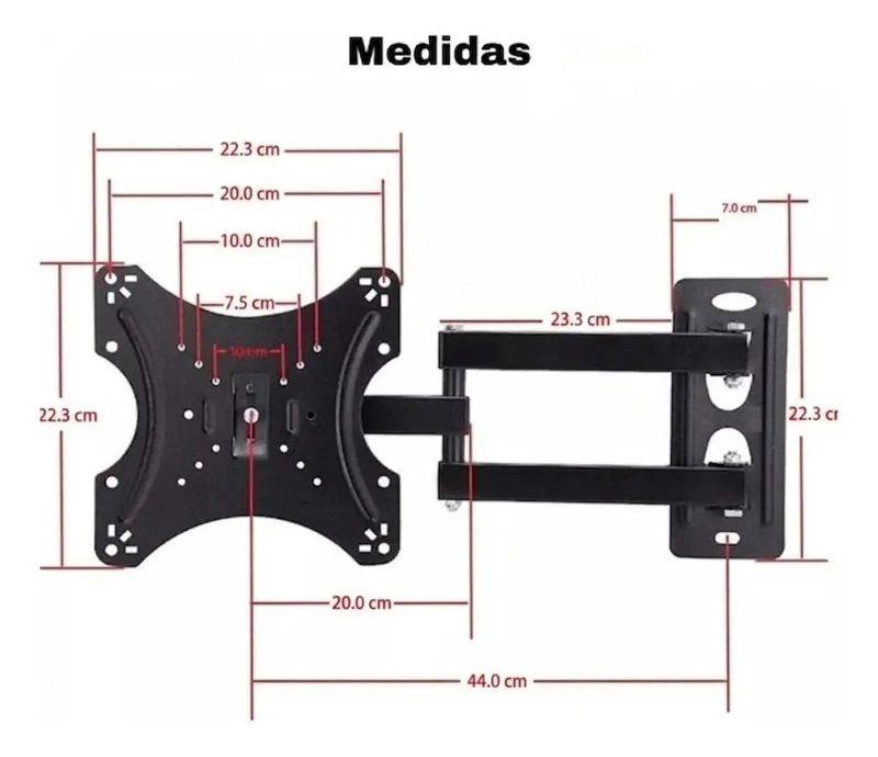 SOPORTE TV BRAZO RETRACTIL ARTICULADO 14-55 PULGADAS 50KG - 2