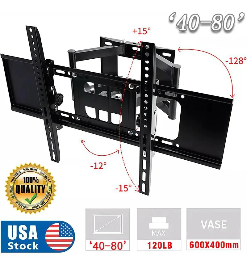 SOPORTE DE TV DOBLE BRAZO EXTENSIBLE 40-80 PULGADAS - 4