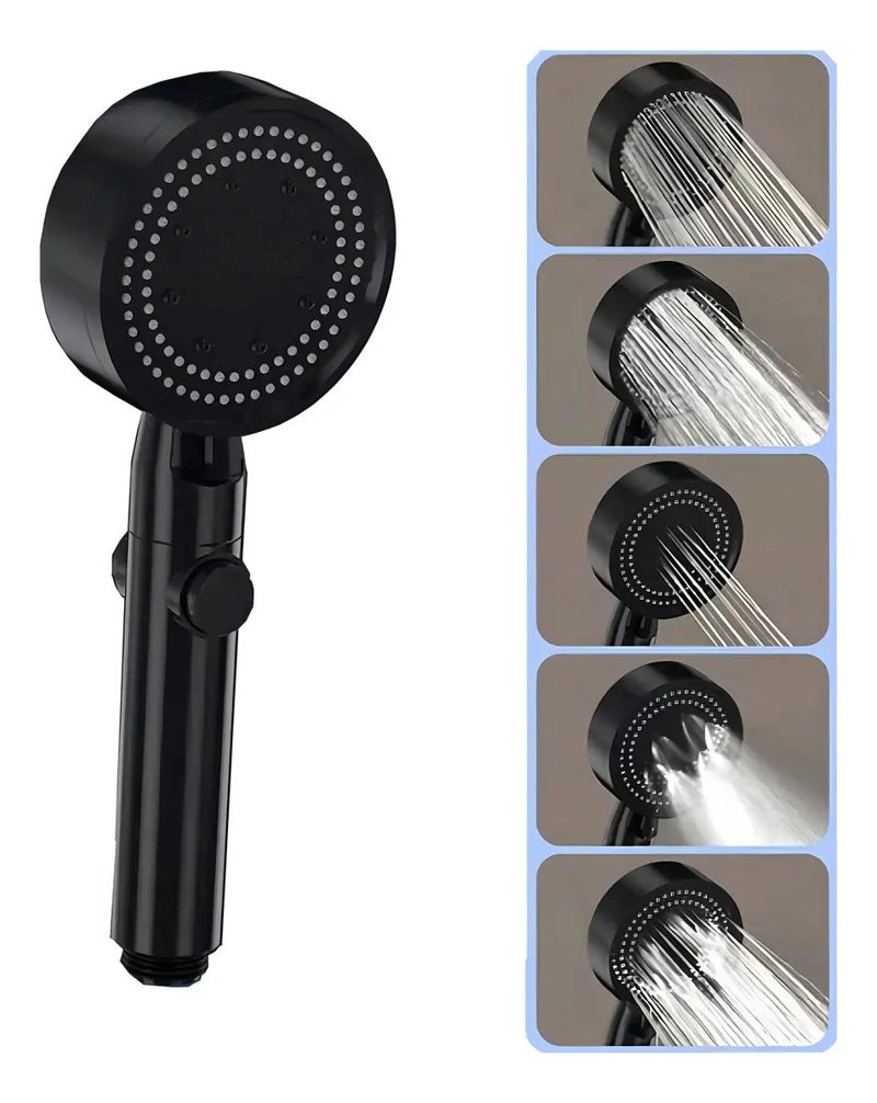 KIT DE MANGUERA PARA DUCHA CON SOPORTE Y TELE FONO NEGRO - 1