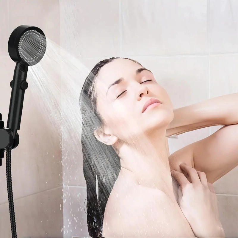 KIT DE MANGUERA PARA DUCHA CON SOPORTE Y TELE FONO NEGRO - 3