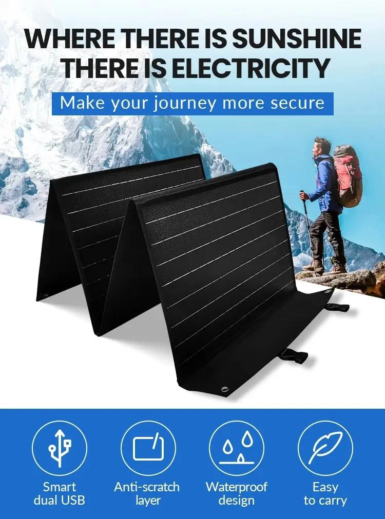 PANEL SOLAR PORTATIL 10W CON 2 PUERTOS USB - 4
