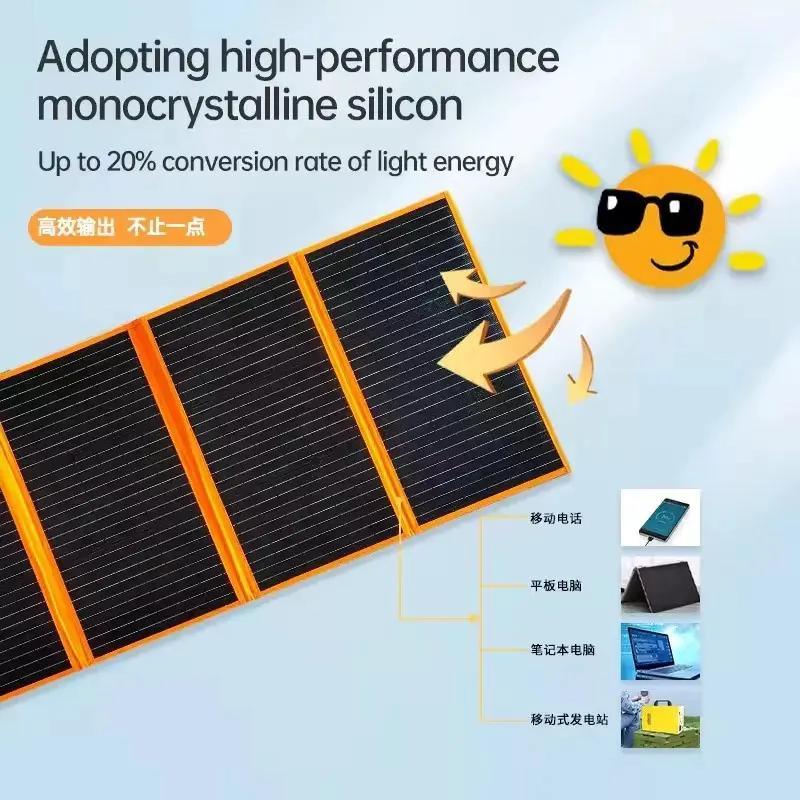 PANEL SOLAR PORTATIL 40W CON 2 PUERTOS USB Y 18V - 3