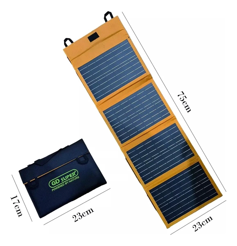 PANEL SOLAR PORTATIL 40W CON 2 PUERTOS USB Y 18V - 5