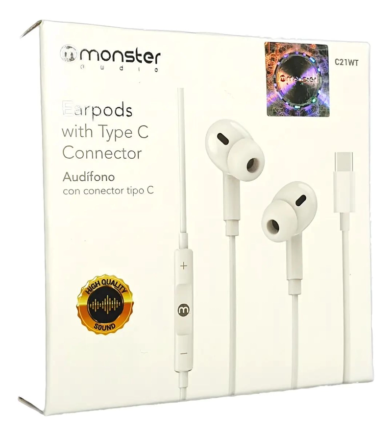 AUDIFONOS USB TIPO C BLANCOS CON CABLE DE 1.2M - 2