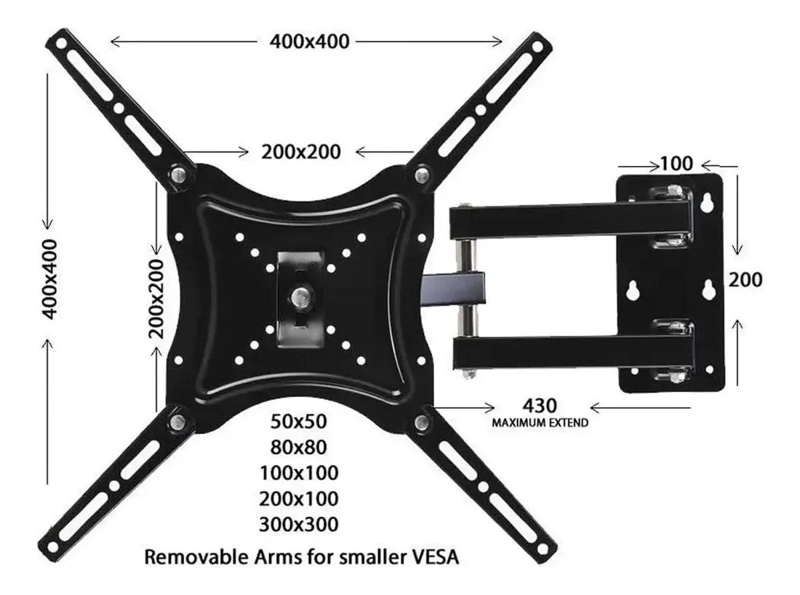 SOPORTE DE BRAZO PARA PANTALLA LCD/LED 32 A 55 PULGADAS - 5