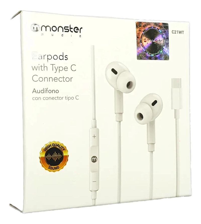 AUDIFONOS USB TIPO C BLANCOS CON CABLE DE 1.2M - 2