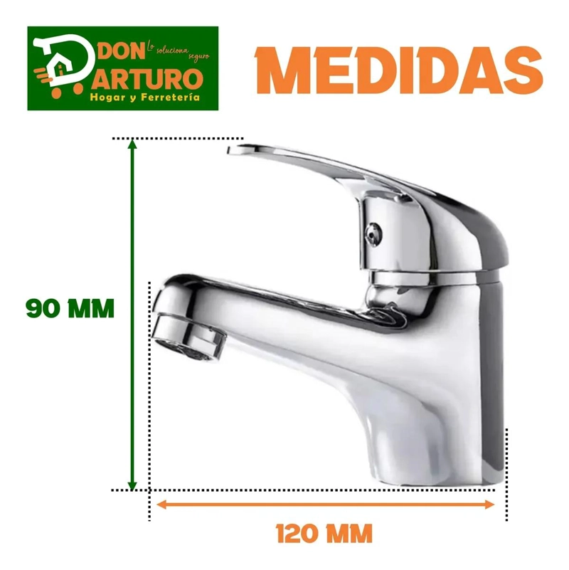 LLAVE MONOMANDO PARA LAVAMANOS CROMADA - 4
