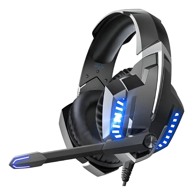 AUDIFONO GAMER K18 NEGRO Y AZUL CON MICROFONO - 1