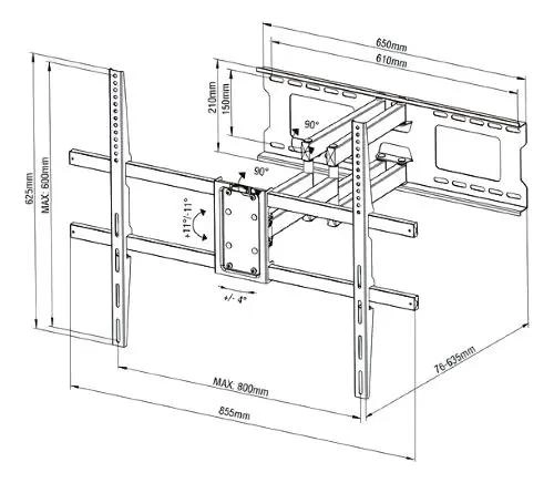 SOPORTE DE TV BRAZO ARTICULADO PARA PANTALLAS 45 A 100 P - 3