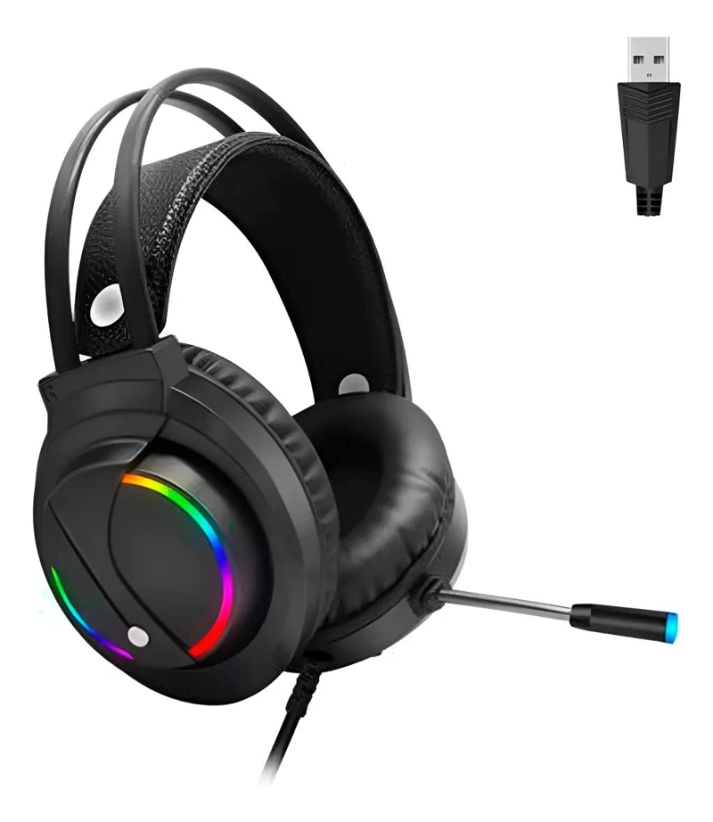 AUDIFONOS GAMER USB CON SONIDO 7.1 Y RGB - 1