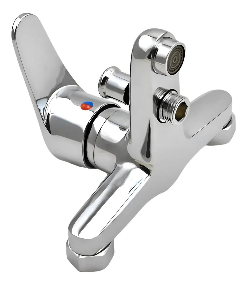 LLAVE MONOMANDO CROMADA PARA TINA Y DUCHA CON MANGUERA - 4