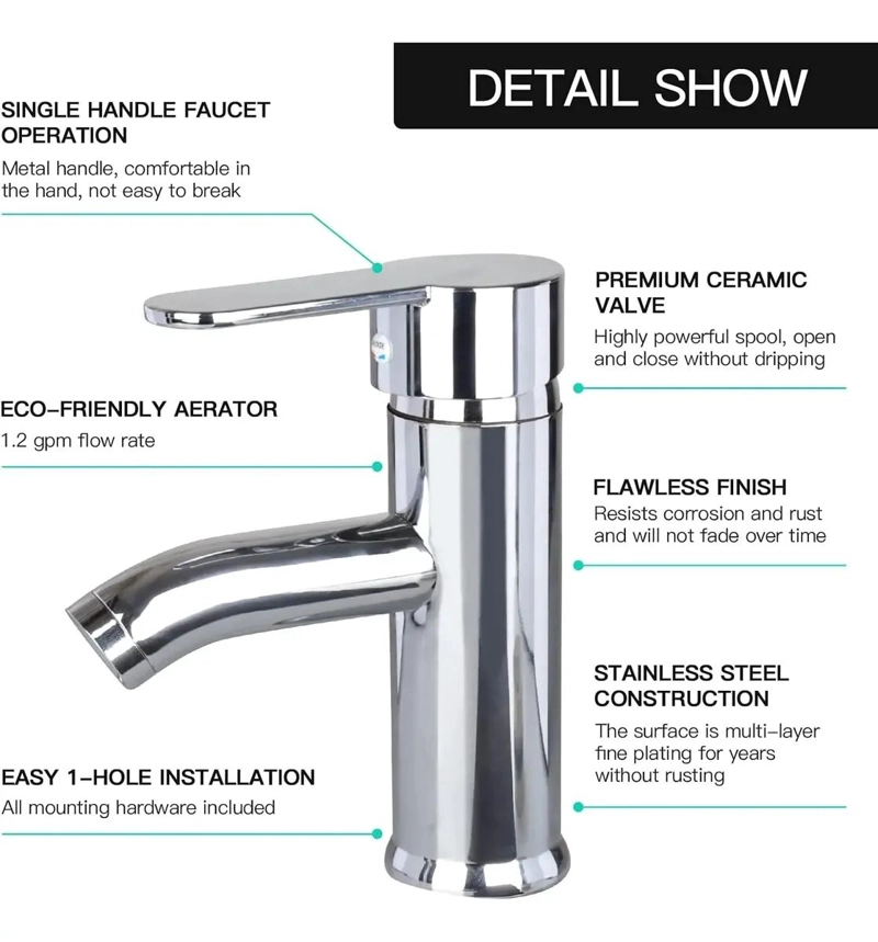 LLAVES PARA LAVABO DE BAÑO CON GRIFO MEZCLADORA - 3
