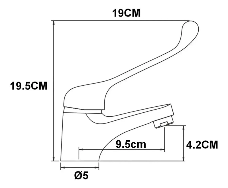 MONOMANDO PARA LAVAMANOS CON MANILLA ERGONOMICA - 2
