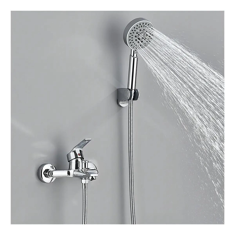 KIT MEZCLADOR MONOMANDO PARA BAÑO COLOR PLATEADO - 2