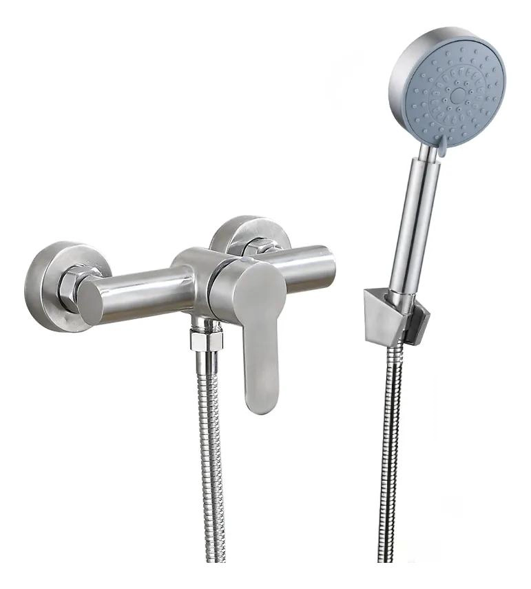 LLAVE MONOMANDO PARA DUCHA ACERO INOXIDABLE CEPILLADO - 1