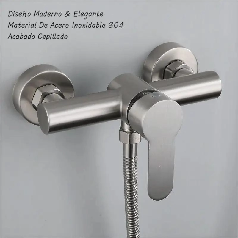 LLAVE MONOMANDO PARA DUCHA ACERO INOXIDABLE CEPILLADO - 3
