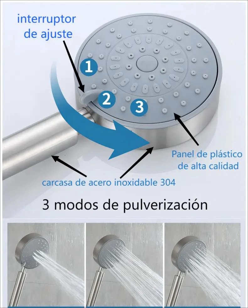 LLAVE MONOMANDO PARA DUCHA ACERO INOXIDABLE CEPILLADO - 5