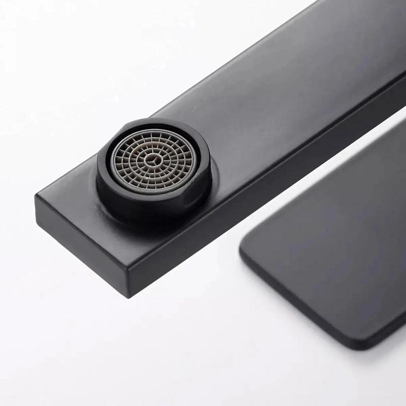LLAVE LAVAMANOS ALTA MONOMANDO ACERO INOXIDABLE NEGRO - 4