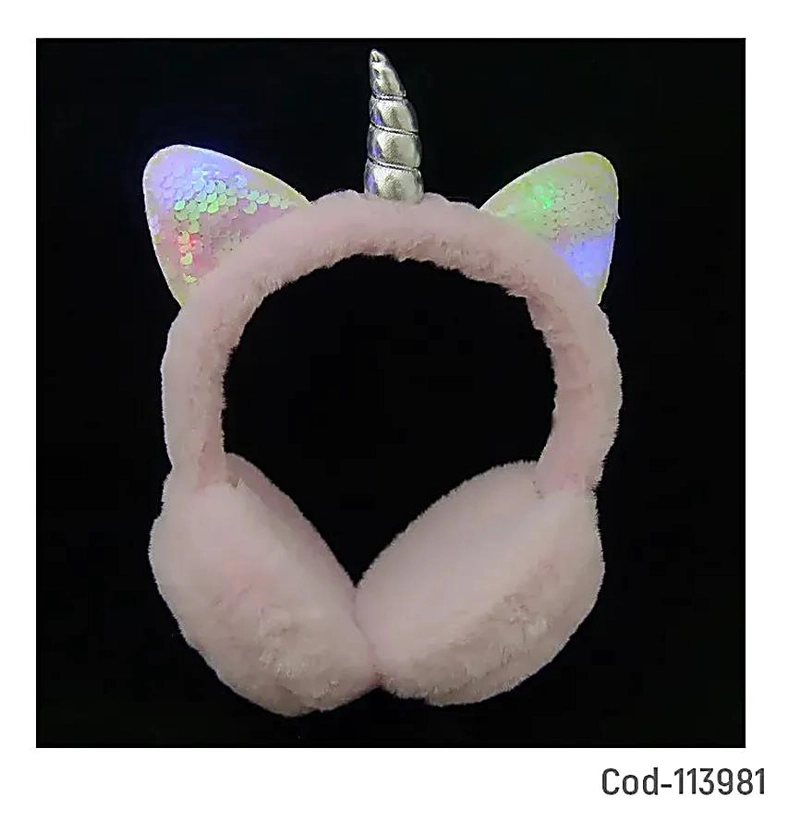 AUDIFONOS PARA NIÑOS CON OREJAS DE GATO Y LUZ - 4