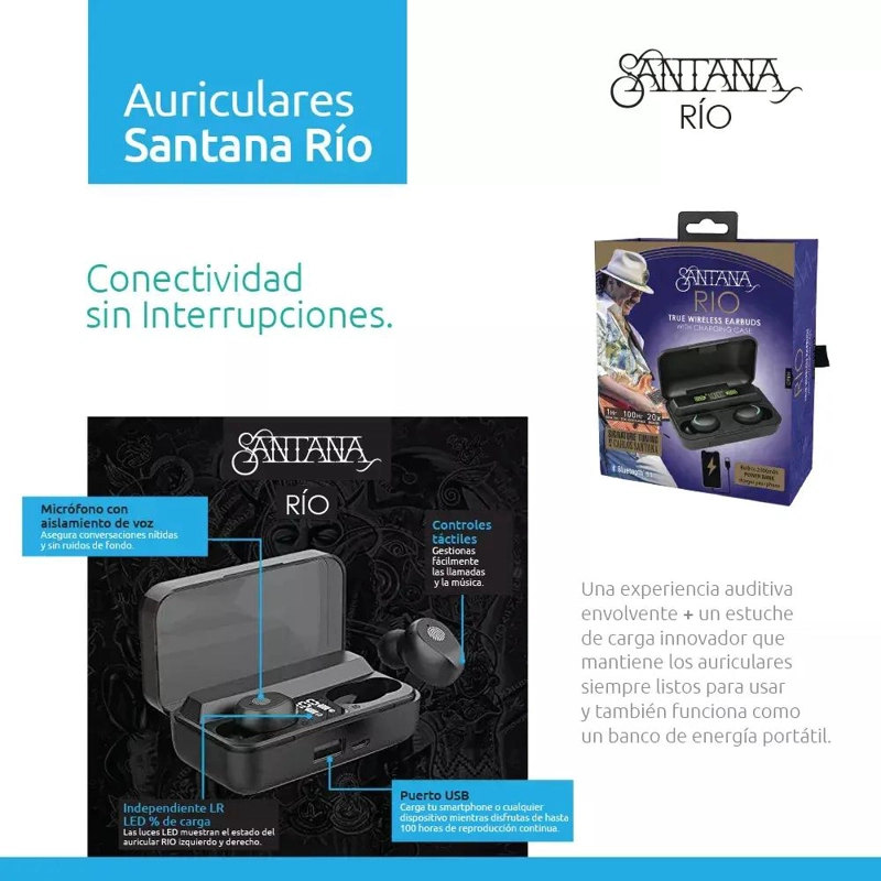 AURICULARES BLUETOOTH 5.1 INALAMBRICOS SANTANA RIO - 3