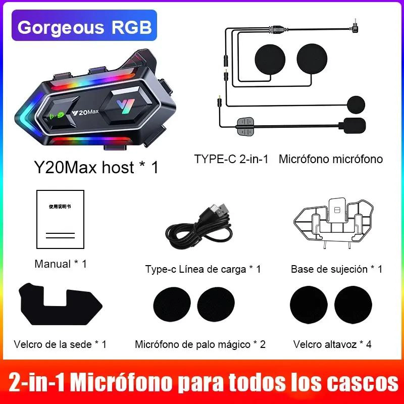 MANOS LIBRES BLUETOOTH PARA CASCO DE MOTO CON INTERCOMUN - 2