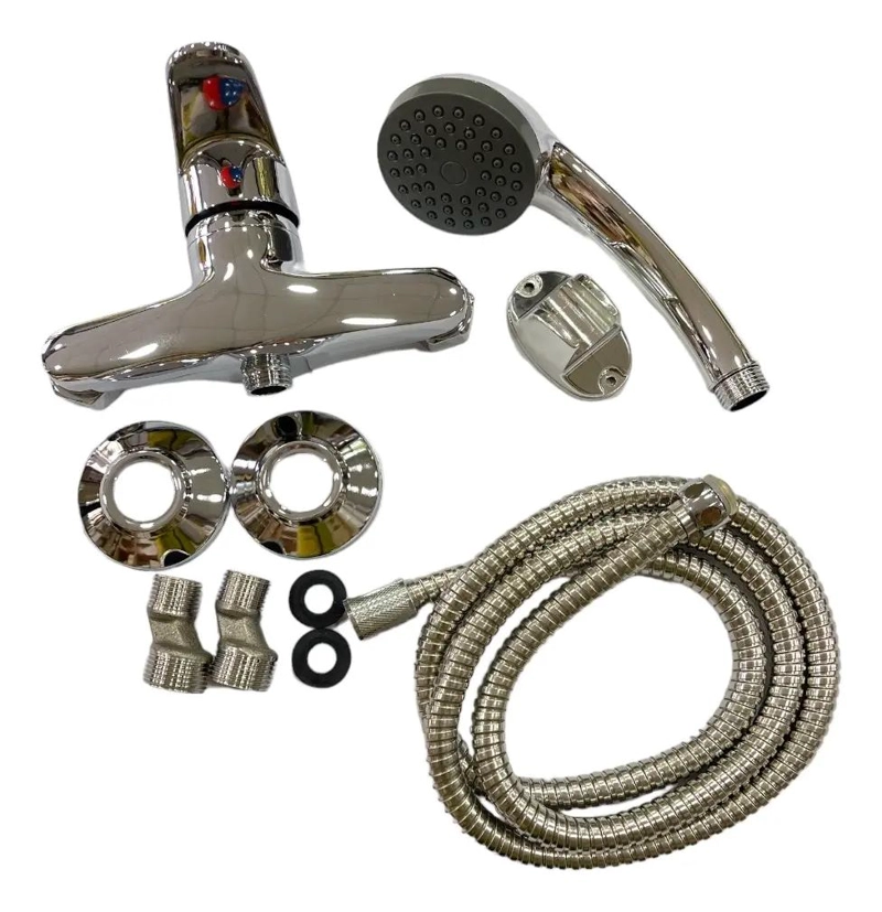 KIT LLAVE MONOMANDO PARA DUCHA ACERO CROMADO - 5
