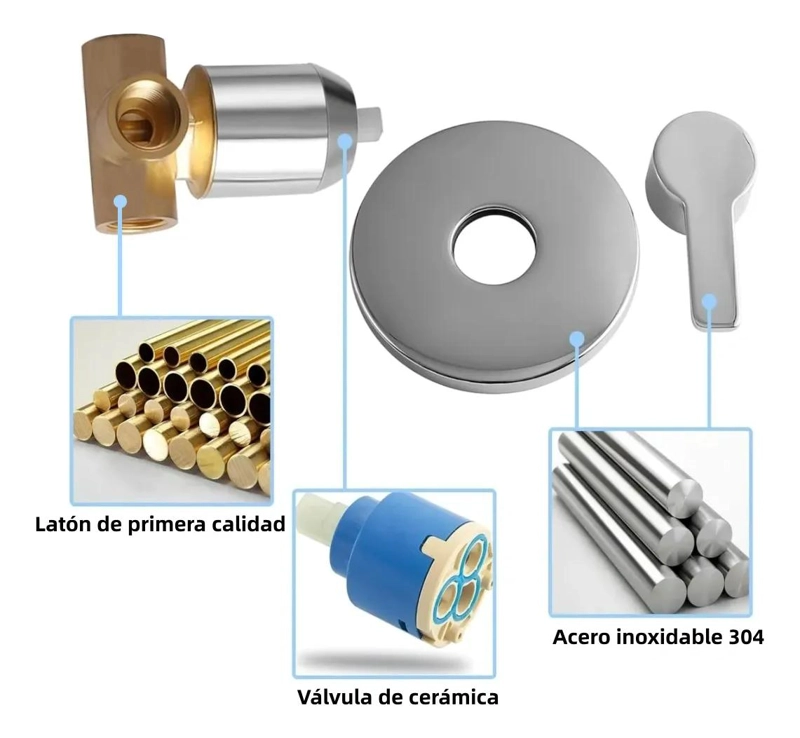 MONOMANDO DUCHA EMPOTRADO CON VALVULA DE 3 VIAS DE COBRE - 4