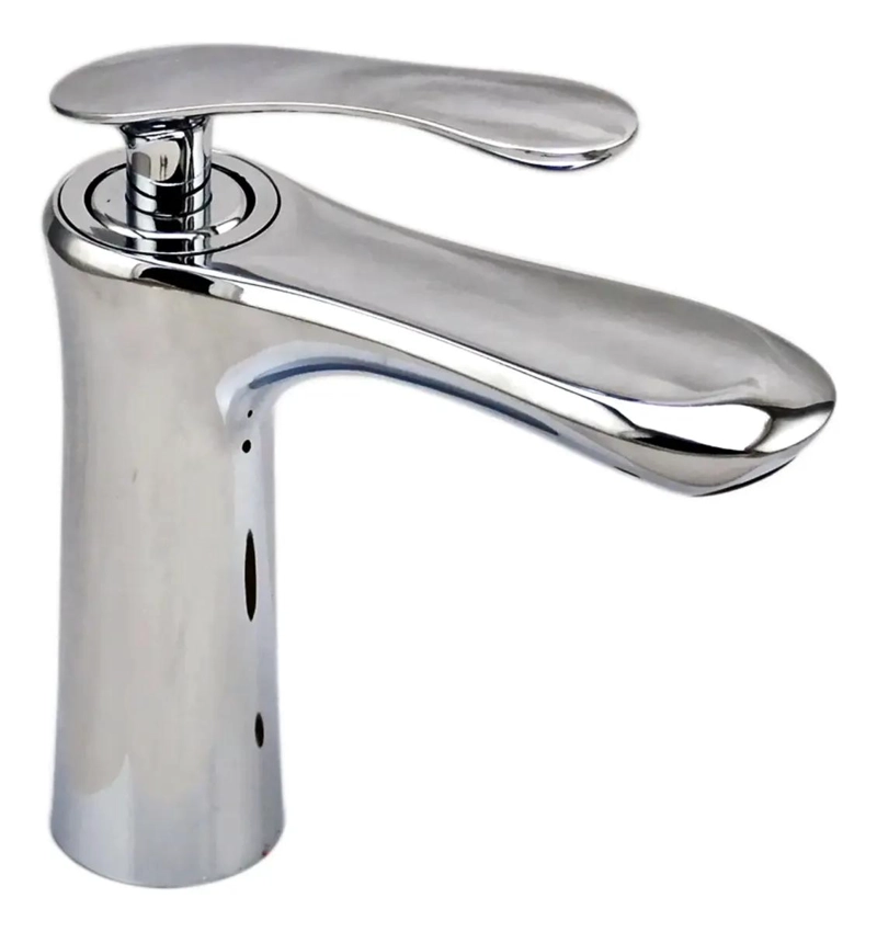 MONOMANDO PARA LAVAMANOS FRIA Y CALIENTE CROMO NEGRO 18CM - 5