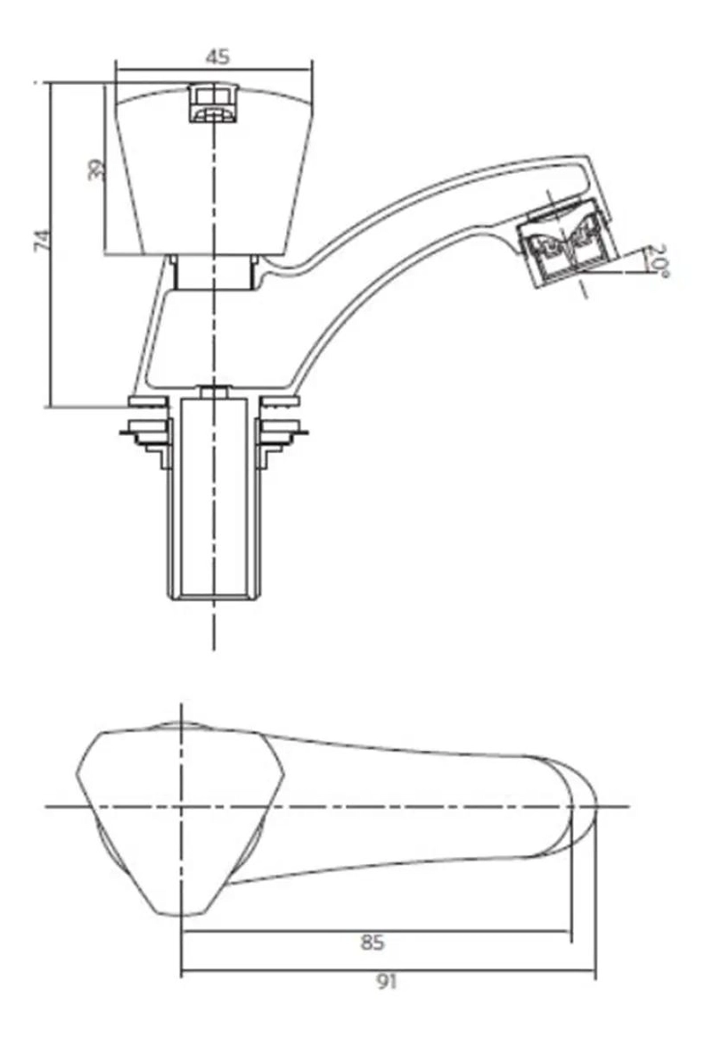 LLAVE PARA LAVATORIO TEVERE COLOR CROMO - 2