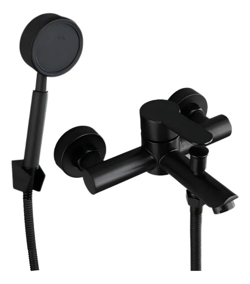 KIT MONOMANDO PARA TINA Y DUCHA ACERO INOX NEGRO MATE - 1