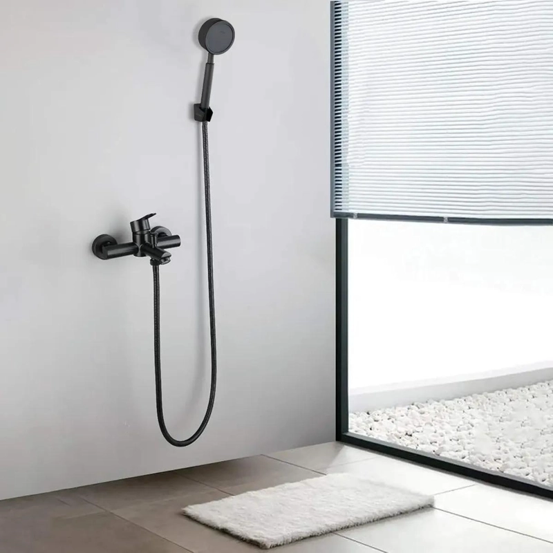 KIT MONOMANDO PARA TINA Y DUCHA ACERO INOX NEGRO MATE - 3