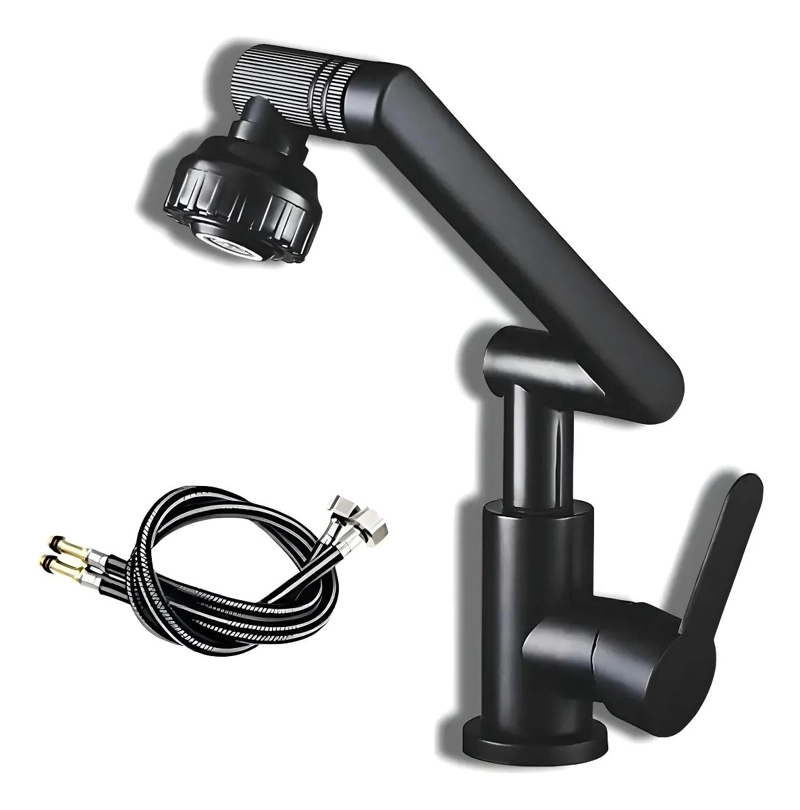 LLAVE MONOMANDO PARA LAVAMANOS COLOR NEGRO - 1