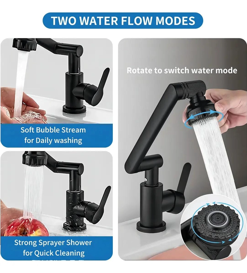 LLAVE MONOMANDO PARA LAVAMANOS COLOR NEGRO - 3