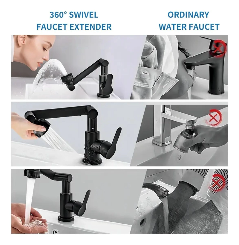 LLAVE MONOMANDO PARA LAVAMANOS COLOR NEGRO - 4