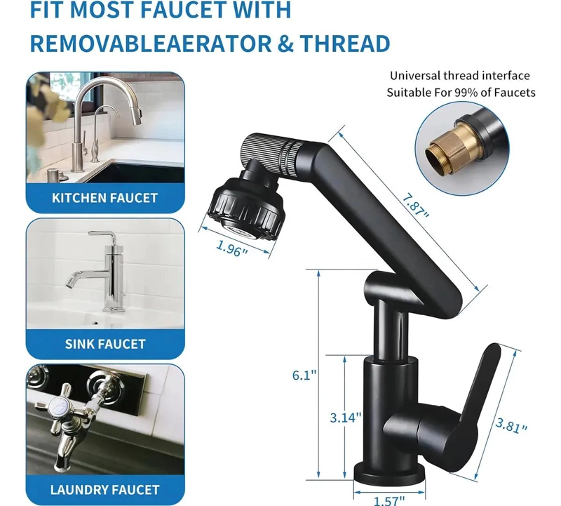 LLAVE MONOMANDO PARA LAVAMANOS COLOR NEGRO - 5
