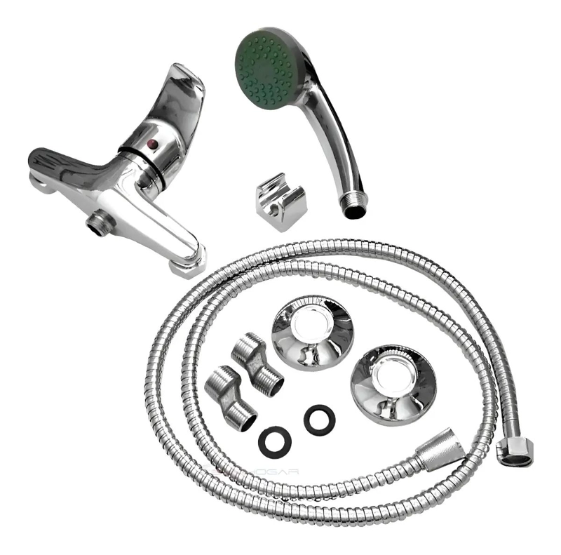 KIT COMPLETO LLAVE MONOMANDO PARA DUCHA CROMADA - 1