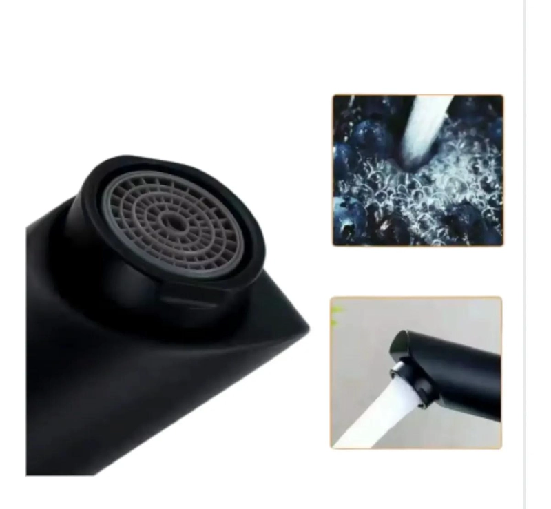 LLAVE MONOMANDO NEGRA ALTA PARA LAVAMANOS CON FLEXIBLES - 3