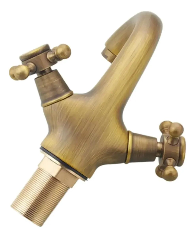 LLAVE PARA LAVAMANOS DE LATON TIPO EUROPEO RETRO - 4
