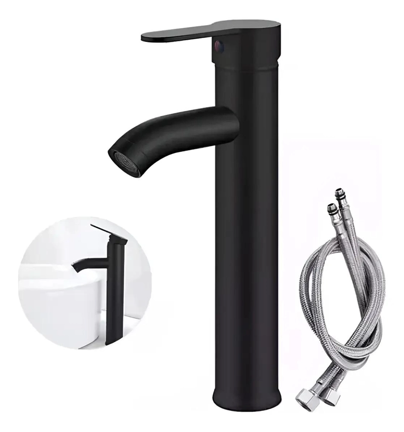 LLAVE MONOMANDO PARA BAÑO ACERO NEGRO MATE 30,5 CM - 2