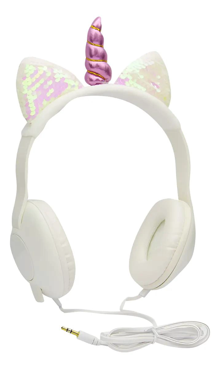 AUDIFONOS CON DISEÑO DE UNICORNIO PARA NIÑOS CON CINTILLO - 1