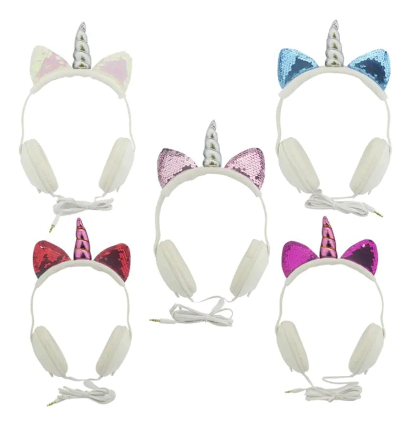 AUDIFONOS CON DISEÑO DE UNICORNIO PARA NIÑOS CON CINTILLO - 3