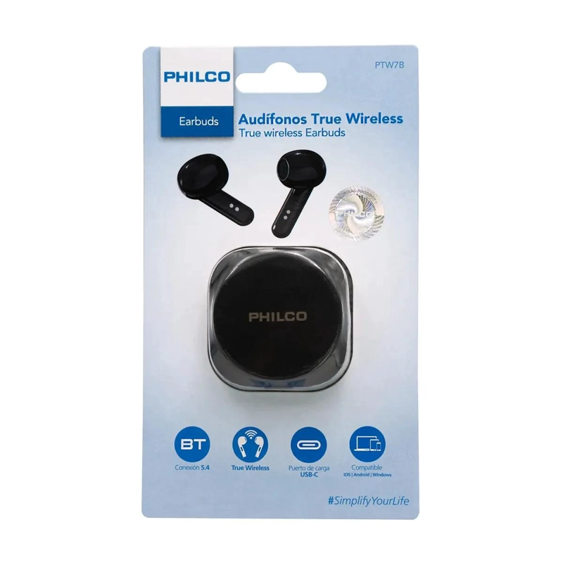 AUDIFONOS TRUE WIRELESS NEGRO CON MICROFONO - 1