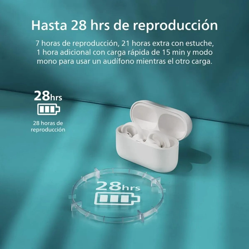 AUDIFONOS EAR CLIP BLANCO CON DISEÑO ERGONOMICO - 4