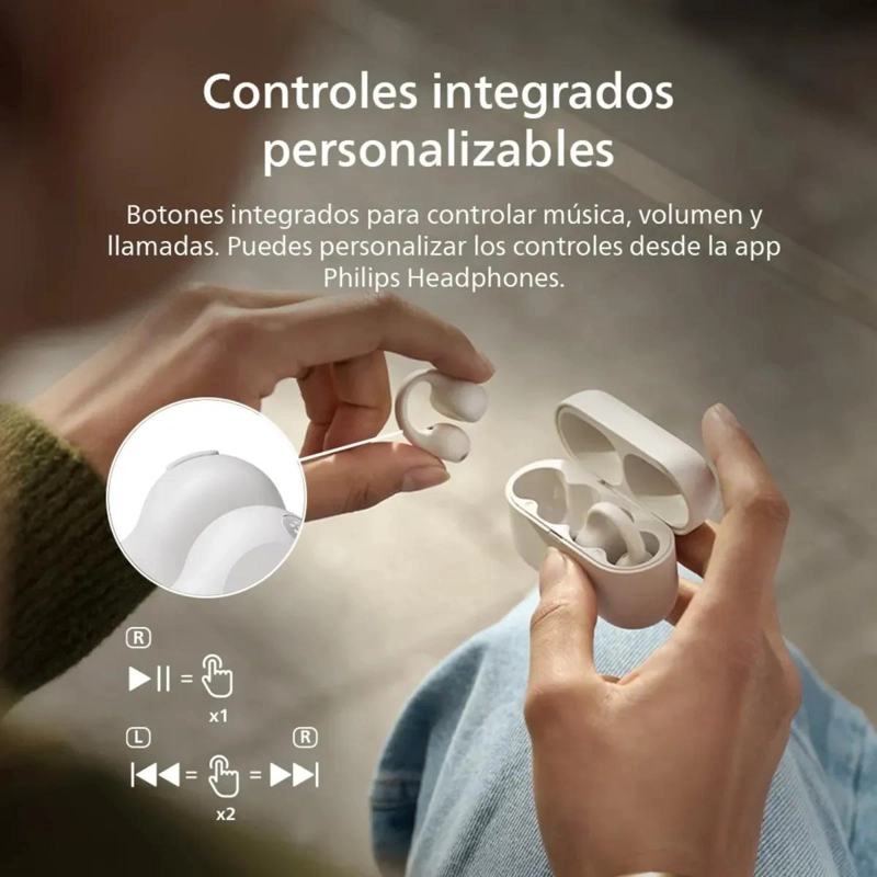 AUDIFONOS EAR CLIP BLANCO CON DISEÑO ERGONOMICO - 5