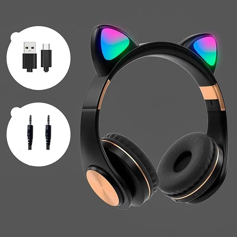 AUDIFONOS INALAMBRICOS DISEÑO GATO PREMIUM PARA NIÑAS - 2