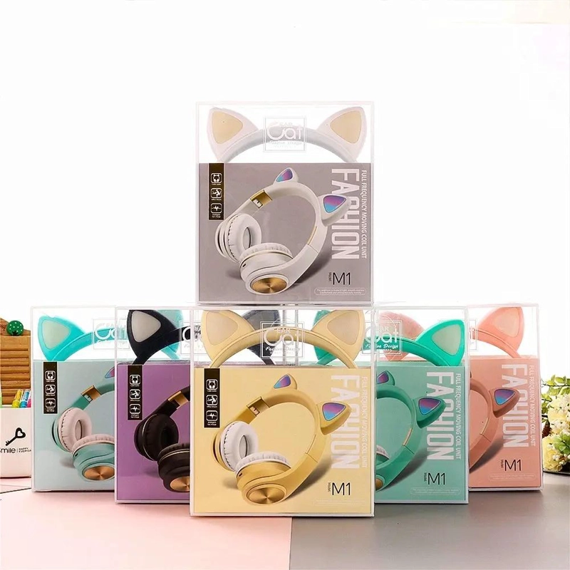 AUDIFONOS INALAMBRICOS DISEÑO GATO PREMIUM PARA NIÑAS - 3
