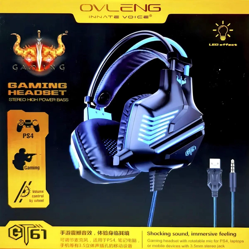 AURICULARES GAMER CON MICROFONO Y LED PARA PS4 - 2
