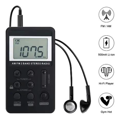 RADIO PORTATIL AM FM DIGITAL RECARGABLE CON AUDIFONOS - 2